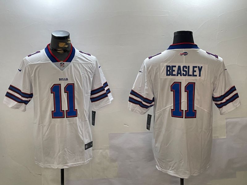 Men Buffalo Bills #11 Beasley White Second generation 2024 Nike Limited NFL Jersey style 1